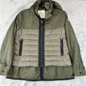 Olive and Beige Hooded Jacket